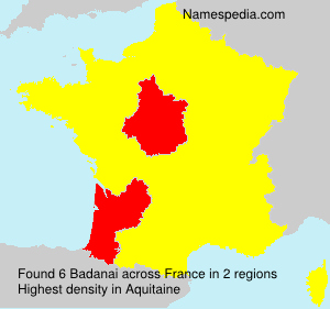 Surname Badanai in France Surname Badanai in France