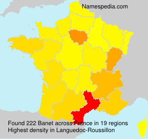 Surname Banet in France Surname Banet in France