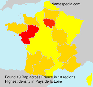Surname Bap in France Surname Bap in France