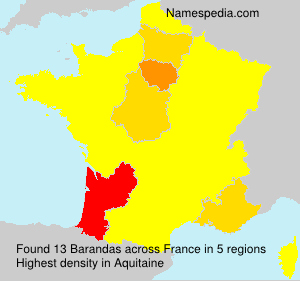 Surname Barandas in France Surname Barandas in France