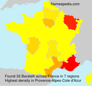 Surname Baratelli in France Surname Baratelli in France