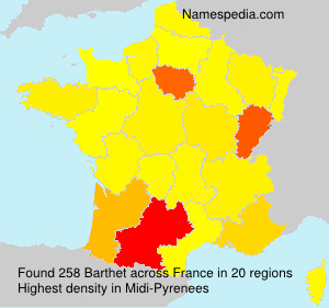 Surname Barthet in France Surname Barthet in France