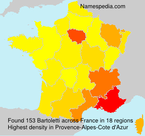 Surname Bartoletti in France Surname Bartoletti in France