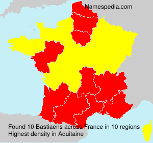 Surname Bastiaens in France Surname Bastiaens in France