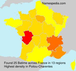 Surname Batime in France Surname Batime in France