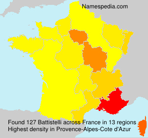 Surname Battistelli in France