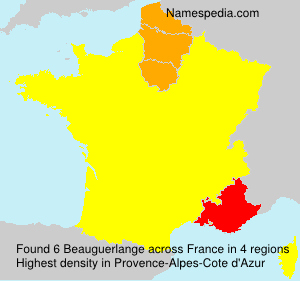 Surname Beauguerlange in France Surname Beauguerlange in France