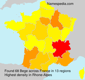 Surname Bege in France Surname Bege in France