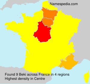 Surname Beki in France Surname Beki in France
