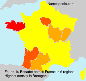 Surname Benadet in France Surname Benadet in France