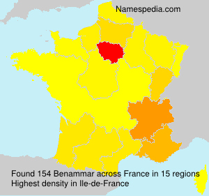 Surname Benammar in France Surname Benammar in France