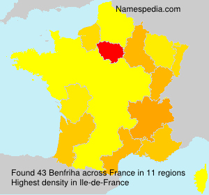 Surname Benfriha in France Surname Benfriha in France