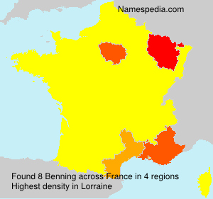 Surname Benning in France Surname Benning in France