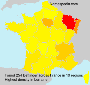 Surname Bettinger in France Surname Bettinger in France