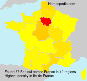 Surname Bettioui in France Surname Bettioui in France