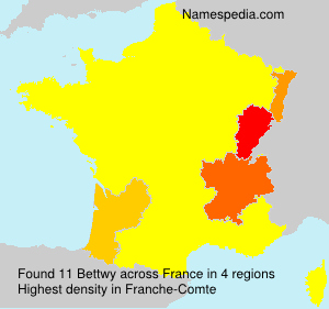 Surname Bettwy in France Surname Bettwy in France
