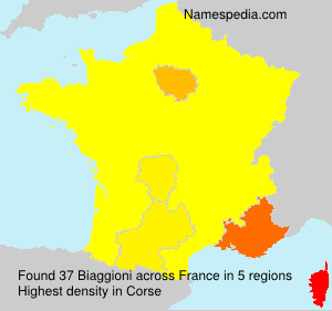 Surname Biaggioni in France Surname Biaggioni in France
