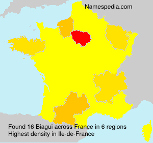 Surname Biagui in France Surname Biagui in France