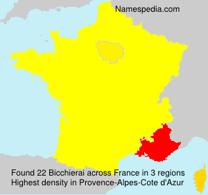 Surname Bicchierai in France Surname Bicchierai in France