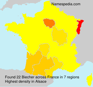 Surname Biecher in France Surname Biecher in France
