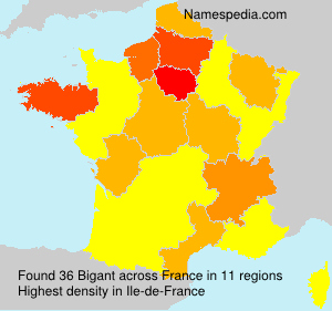 Surname Bigant in France Surname Bigant in France