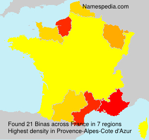 Surname Binas in France Surname Binas in France