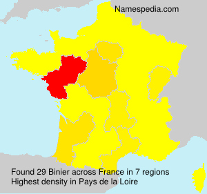 Surname Binier in France Surname Binier in France