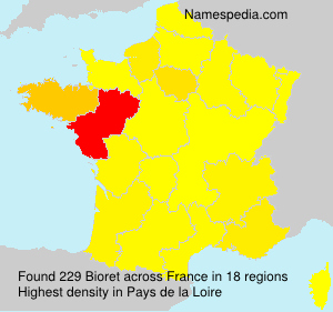 Surname Bioret in France Surname Bioret in France