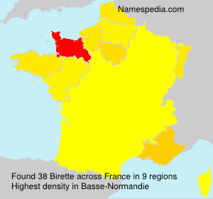 Surname Birette in France Surname Birette in France