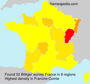 Surname Bittiger in France Surname Bittiger in France