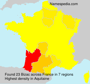 Surname Bizac in France Surname Bizac in France