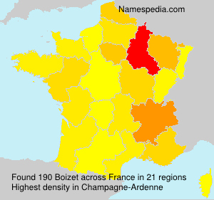 Surname Boizet in France Surname Boizet in France