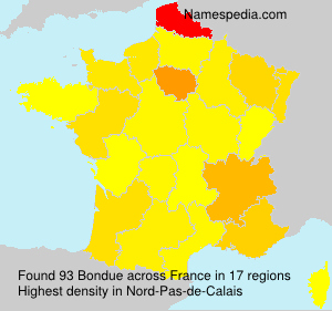 Surname Bondue in France Surname Bondue in France