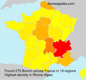 Surname Bonvin in France Surname Bonvin in France