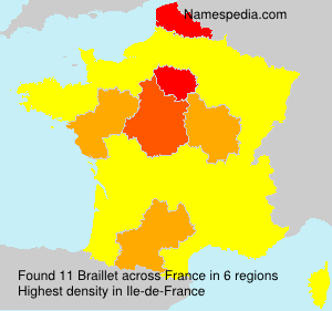 Surname Braillet in France Surname Braillet in France
