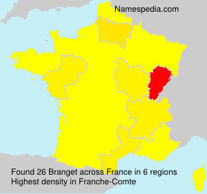 Surname Branget in France Surname Branget in France