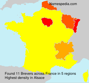 Surname Brevers in France Surname Brevers in France