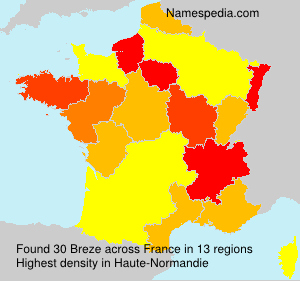 Surname Breze in France Surname Breze in France