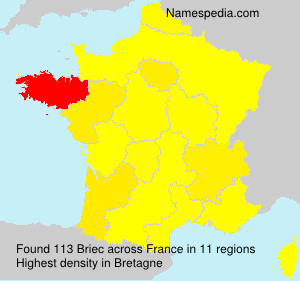 Surname Briec in France Surname Briec in France