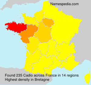 Surname Cadio in France Surname Cadio in France