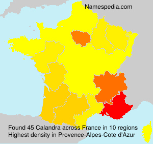 Surname Calandra in France Surname Calandra in France