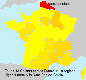 Surname Callaert in France Surname Callaert in France