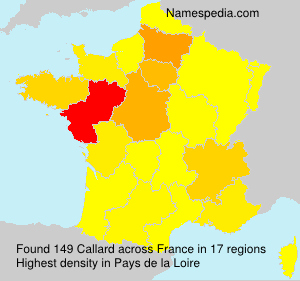 Surname Callard in France Surname Callard in France