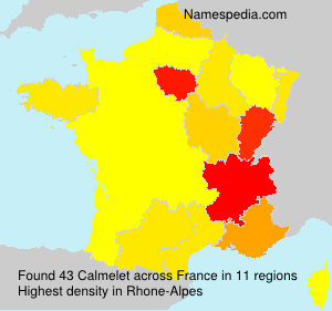 Surname Calmelet in France Surname Calmelet in France