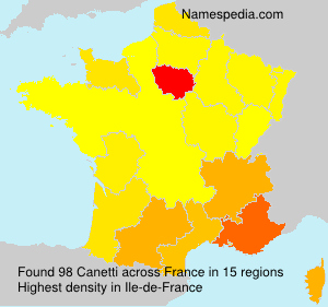 Surname Canetti in France