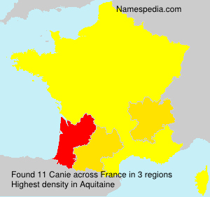 Surname Canie in France Surname Canie in France
