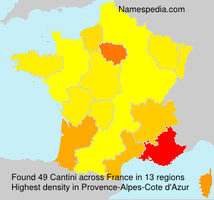Surname Cantini in France Surname Cantini in France