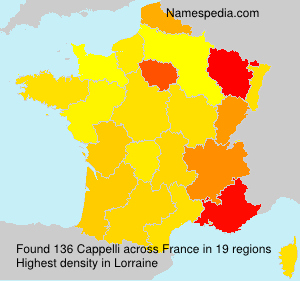 Surname Cappelli in France Surname Cappelli in France