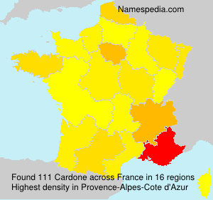 Surname Cardone in France Surname Cardone in France