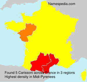 Surname Carissoni in France Surname Carissoni in France